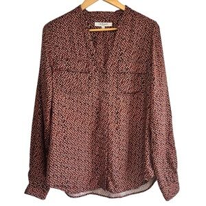 LK Bennett printed long sleeve button down shirt size 8 excellent condition